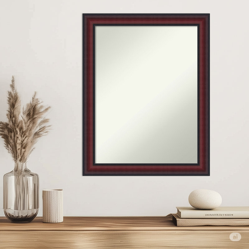 Miroir mural Dalat, 27,75 po x 21,75 po, Cerisier