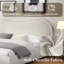 Cadre de lit plateforme grand rembourré avec base arrondie… • Grand lit • Chenille, contreplaqué, bois massif • 1 pièce • Lit plateforme • Beige • Design élégant et moderne - uniq…