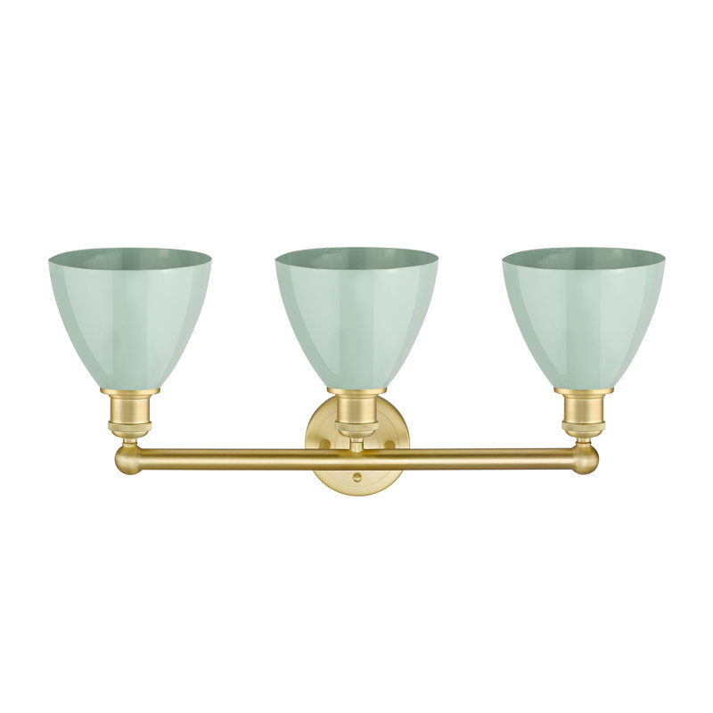 Anglie 3 - Light Dimmable Vanity Light, Seafoam, Satin Gold
