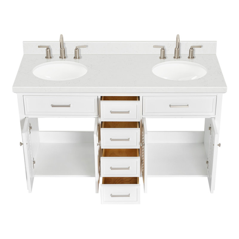 Blazier 72.25'' W Double Vanity, White, 60"