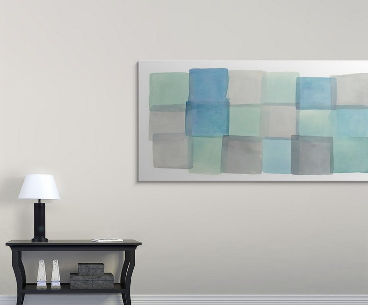 Brittnye «Overlap III» par Mike Schick, reproduction d'art, H 15 po x l 30 po x P 1,5 po, Toile