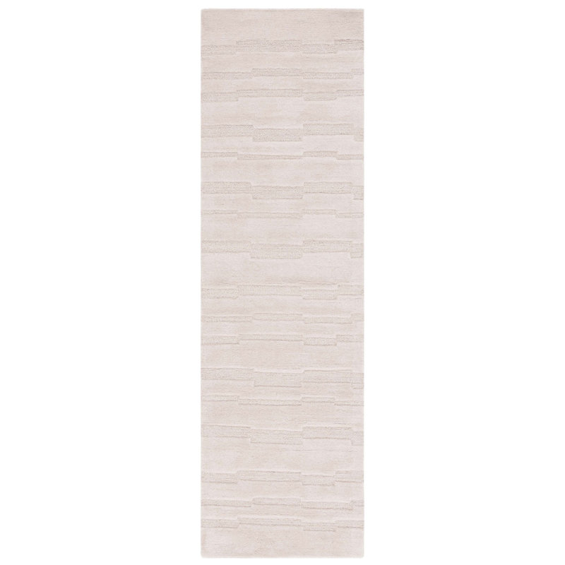 Elona Hand Tufted Wool/Cotton Area Rug in Beige, Runner 2'3" x 8'