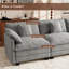 Canapé modulaire en L en chenille de 111,5 po avec repose-pieds George-31535271
