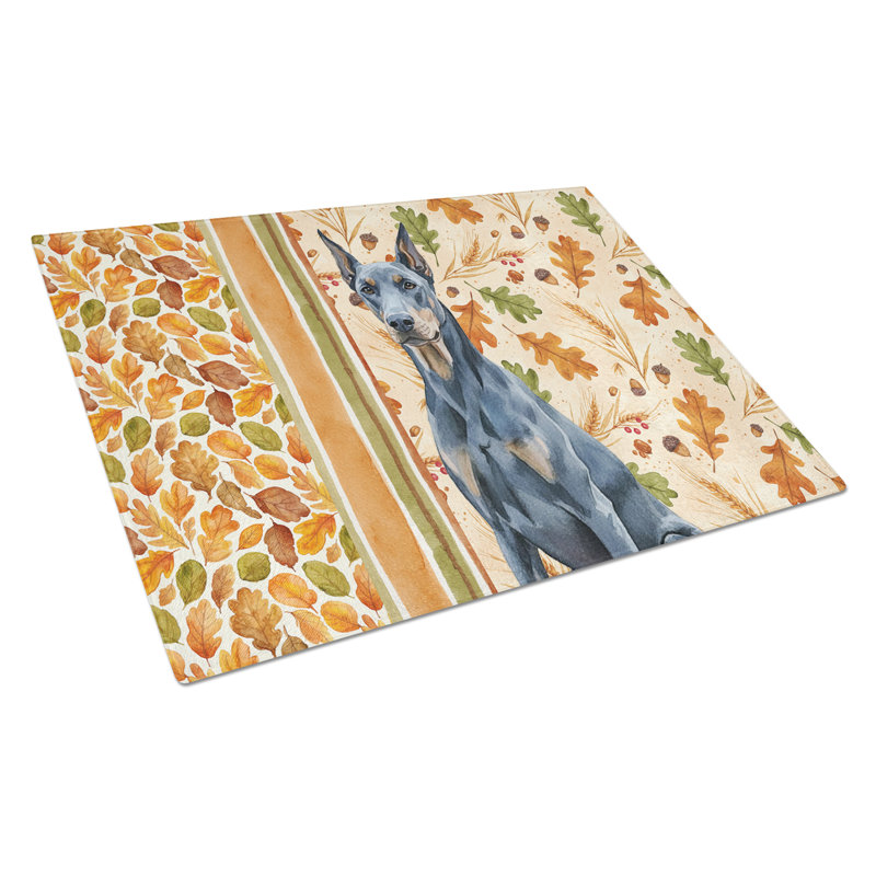 Planche à découper en verre Blue Doberman Pinscher Heirloom