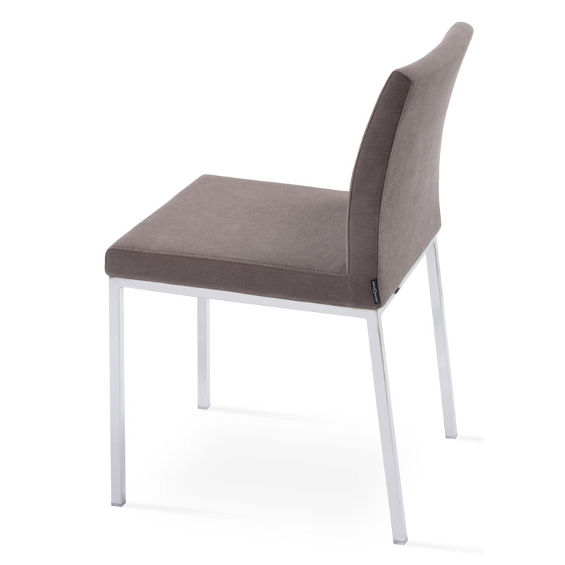 Aria Metal Side Chair, Chrome, Wool Mocha