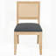 Ensemble de 2 chaises de salle à manger en rotin de style campagnard avec dossier bas et cadre en bois massif-129592826-129592828