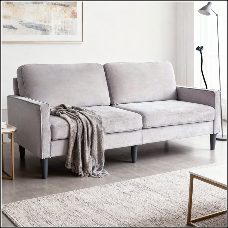 Modern Loveseat Sofa with Removable Cover, Spring Cushions, and Solid Wood Frame for Living Room