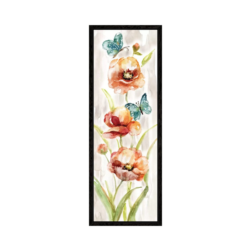 Butterfly Fantasy I by Nan - Panoramic Painting on Canvas, 121.92 cm H x 40.64 cm W, Black Framed