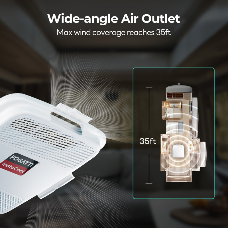 Rv Air Conditioner Instacool 15000 Btu Cooling And 5120 Btu Heating Rooftop Ac Unit, Upgraded All In One Unit With R32 Refrigerant, Diy Ac With Adb And Wired Controller For Rv Camper