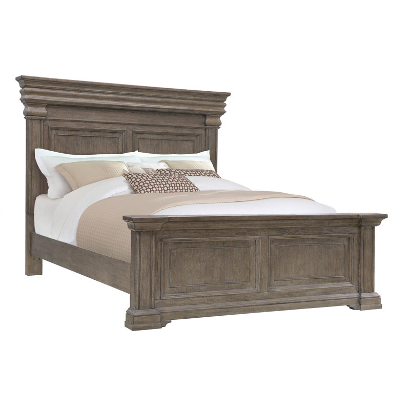 Jahanna Solid Wood Panel Bed, Queen, Brown