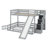 Wooden Bunk Bed With Slide, Storage Staircase, Safety Guardrails-1833652779