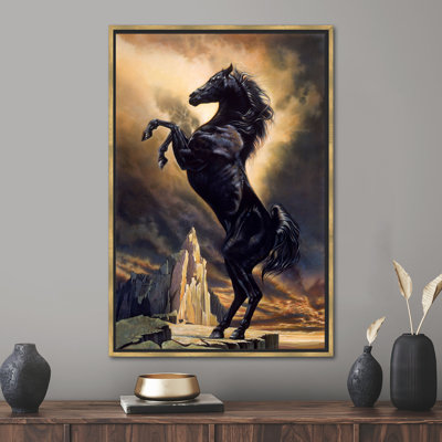 Black Stallion, Horse Lover Gift Canvas Poster, Animal Canvas Gift, Horse Printed, Stallion Canvas, Black Stallion Canvas Gift,