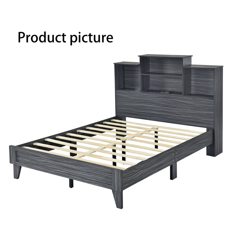 Wilmott Solid Wood Bookcase Bed, Queen