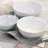 Martha Stewart 3 Piece Stoneware Duo-Tone Nesting Bowl Set In Mint And White