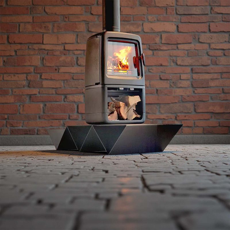 Square-shaped household metal and wooden heating s