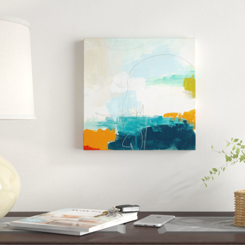 «Atmosp boule VII», peinture sur toile, H 12 po x l 12 po, Toile tendue
