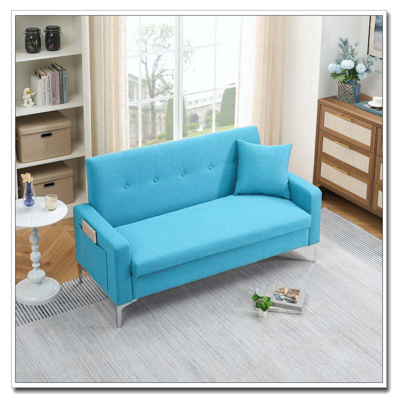 57-inch comfortable double sofa, Blue