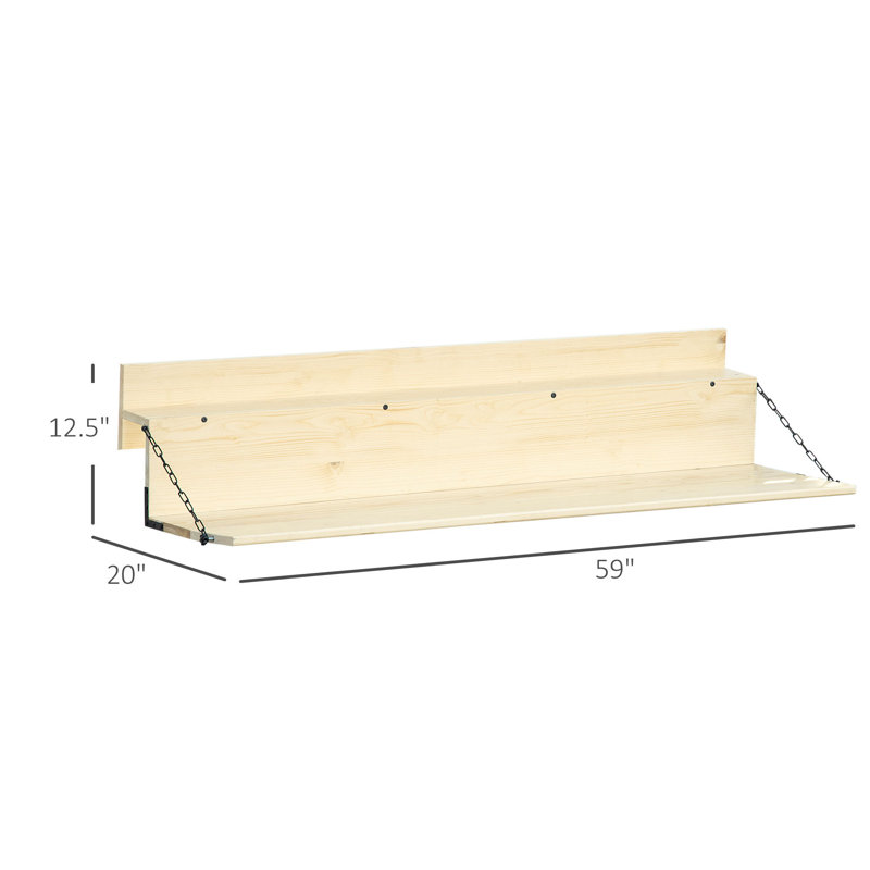 Versatile Foldable Spruce Wood Balcony Table For Outdoor Bar & Desk, Weather-proof For Railing Use