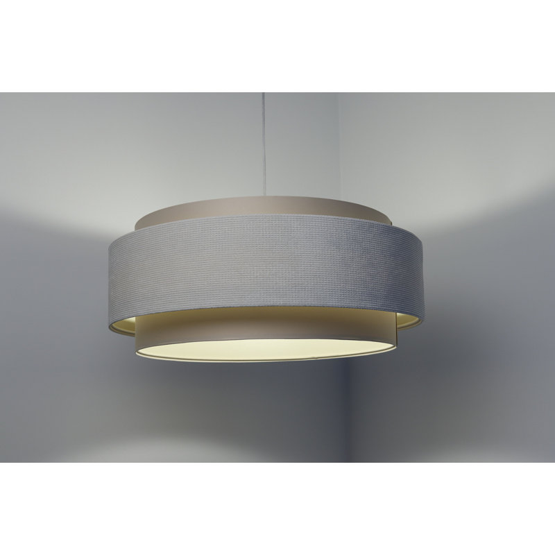 Ammann 1 - Light Natural Geometric Pendant, White, Beige/White
