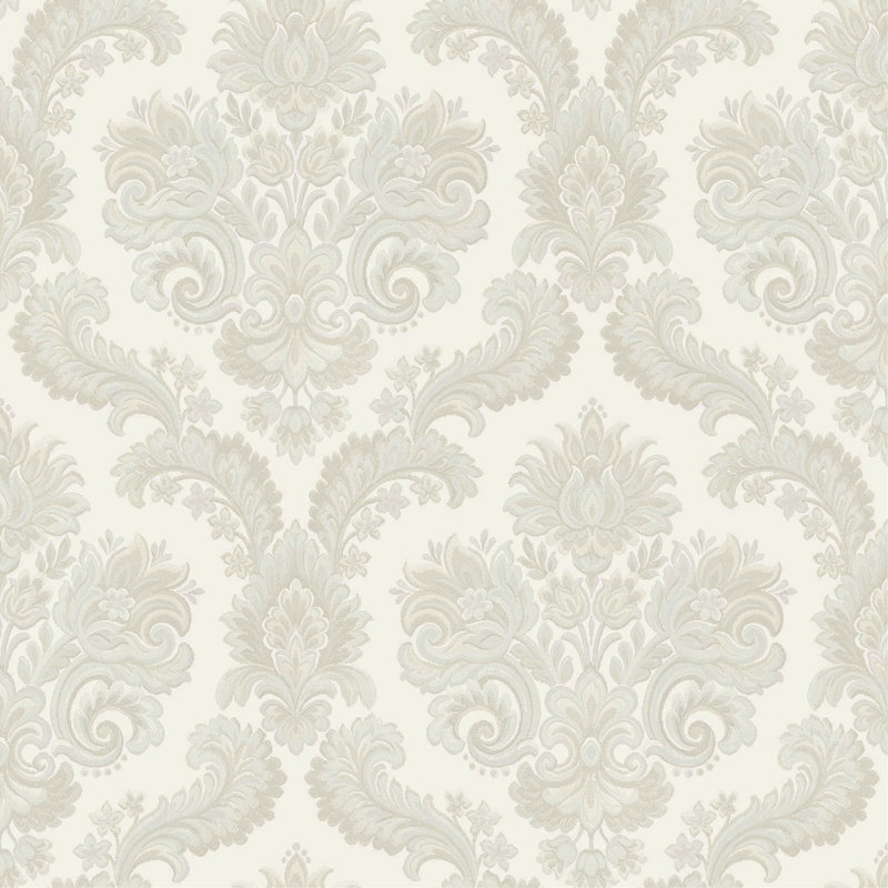 Italian Style Traditional Floral Damask Wallpaper Roll, Beige