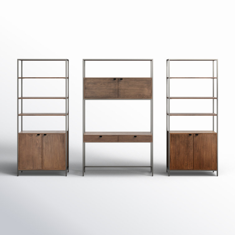 Loki 3 Piece Rectangular Writing Desk Office Set with Hutch