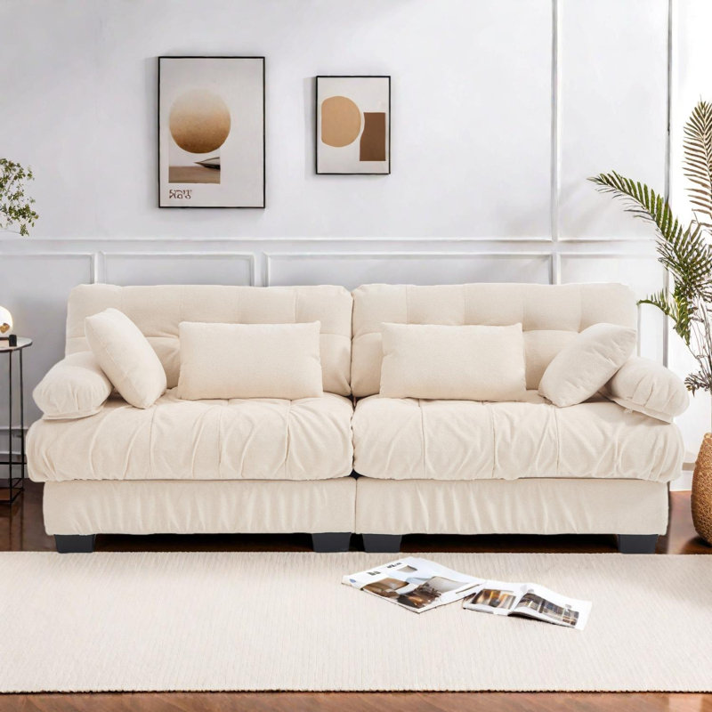 Canapé modulaire Cloud Couch avec sièges profonds et accoudoirs pour le salon et la chambre, Beige