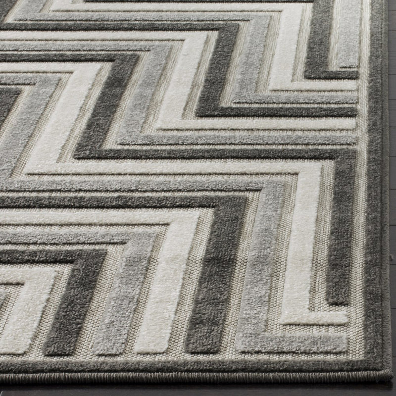 Tapis extérieur gris Schaefer, Carré 6'7"