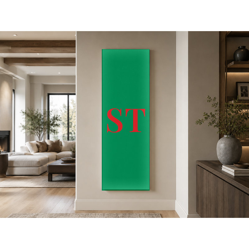 Sao Tomé-et-Principe Drapeau Mondial Monogramme Diamant de Luxe — Jaune Vert Rouge — Grande Toile Murale, H 72 po x l 24 po