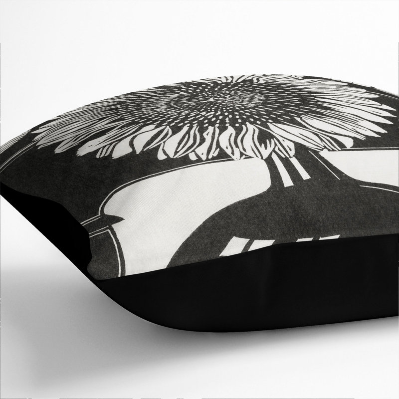 Square Throw Cushion, 40cm H x 40cm W x 15cm D, Black