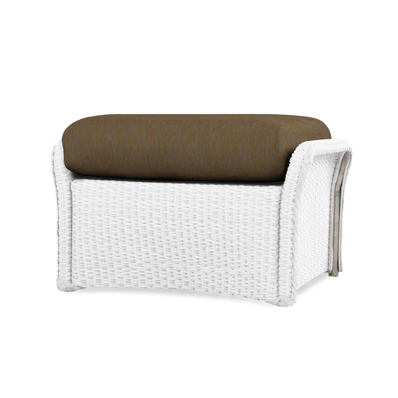 Weekend Retreat Outdoor Ottoman, Remy Cloud, White