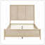 Mobilier de chambre à coucher contemporain en bois brun clair avec lit à panneaux grand format contemporain 1pc