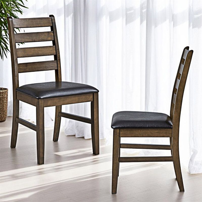 Ensemble de 2 chaises d'appoint en bois