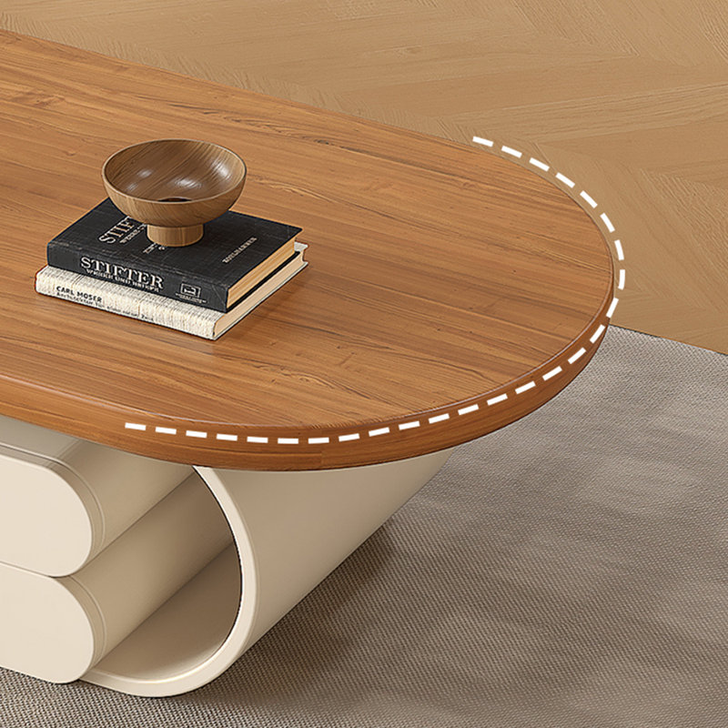 Table basse American Style Creative, Crème, crème, H 16,54 po x l 51,18 po x P 27,56 po
