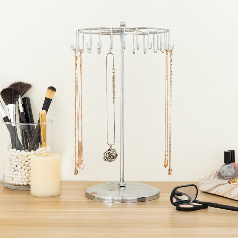 Rotating Tabletop Display Organizer Jewellery Stand, Silver