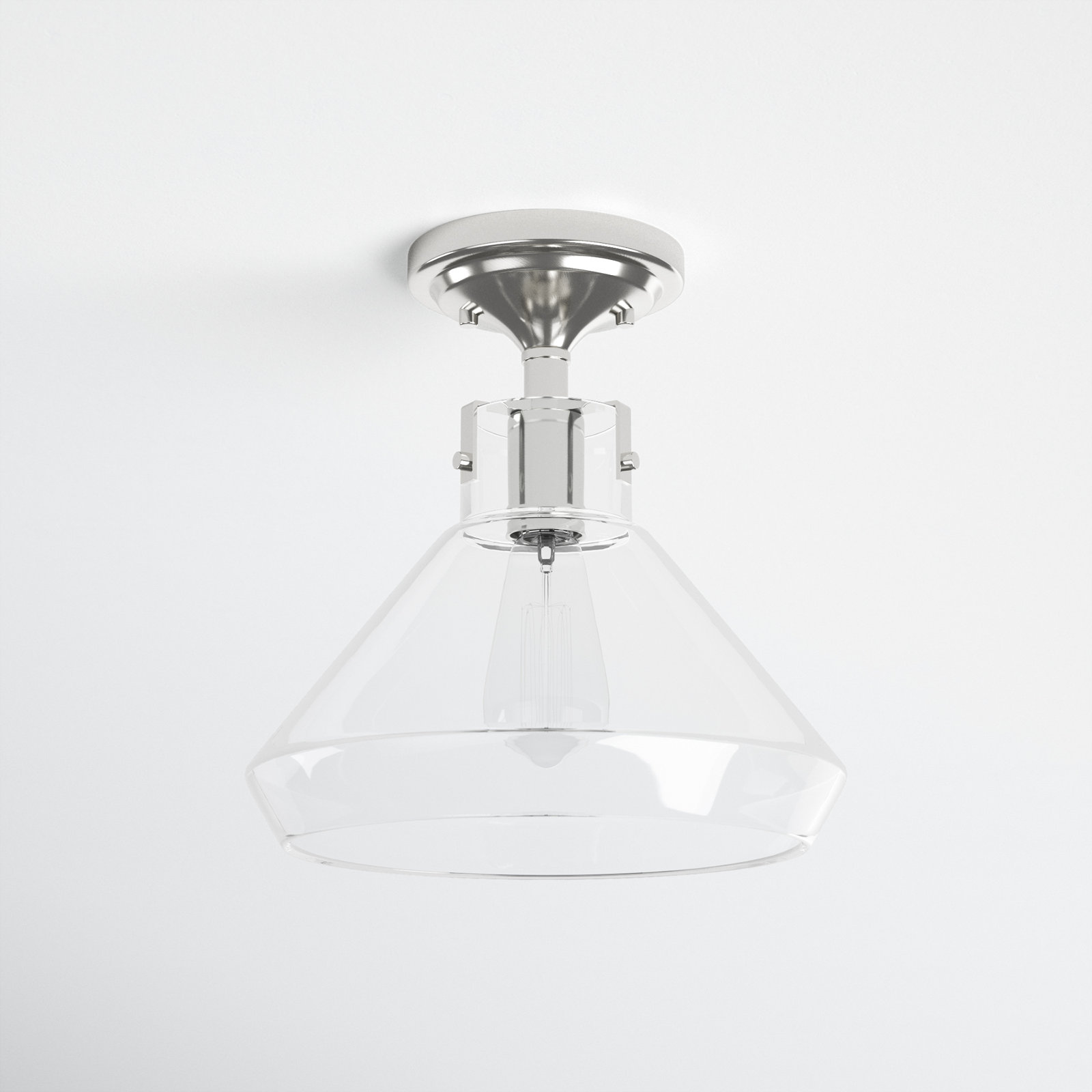 Ronan 1 - Light Semi Flush Mount, Satin Nickel