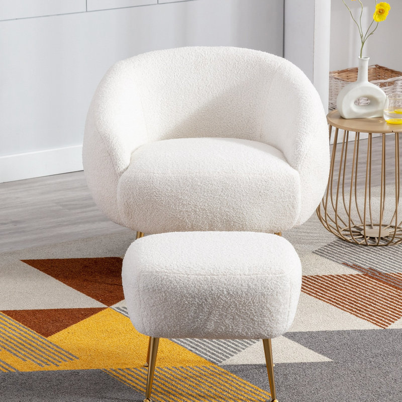 Fauteuil demi-tonneau en velours 29,56 po Jazilynn