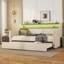Lit de jour avec trundleupholsted Lit de jour avec station de charge et DEL-577627944