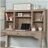 Hutch with Adjustable Shelves, Brown finish