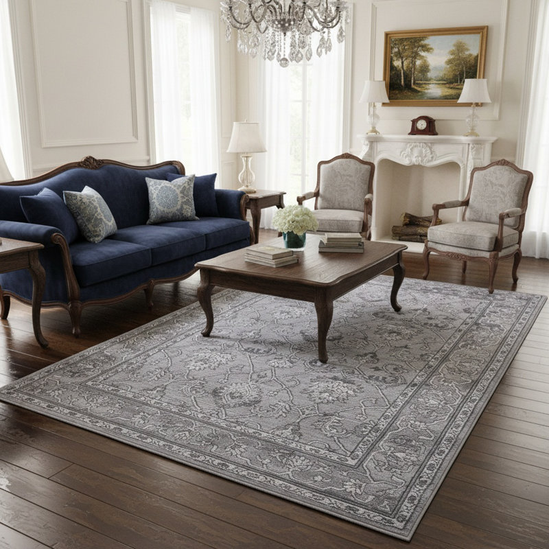 MARFI Collection Grey Oriental Area Rug