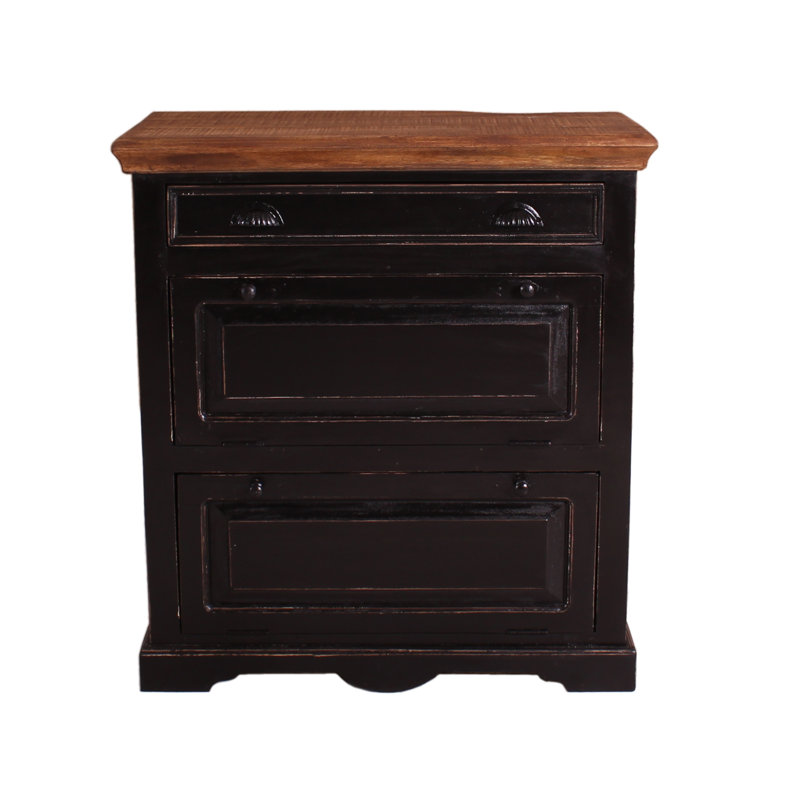 Camillus 12 Pair Solid Wood Shoe Storage Cabinet