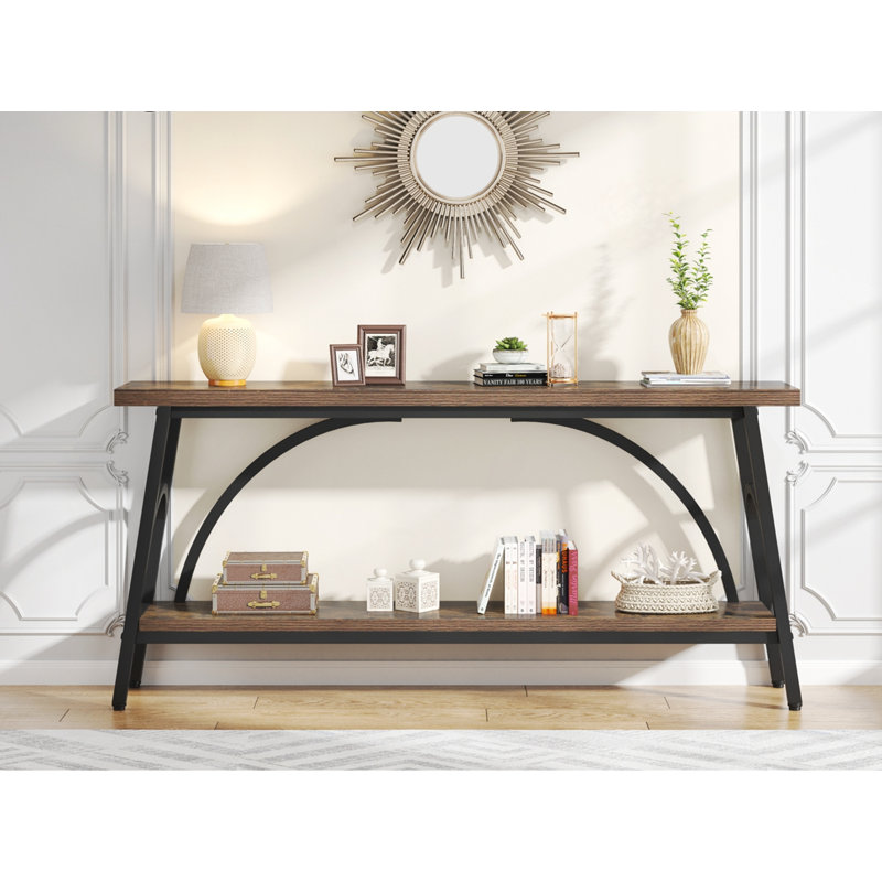 Console très longue 70,8 po, Brun rustique