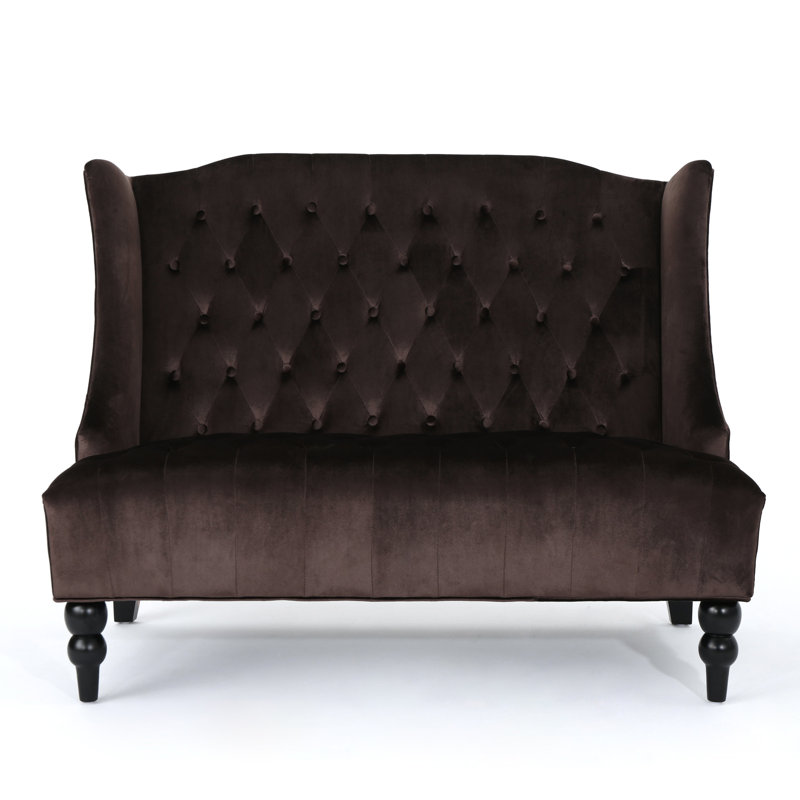 Carolina Upholstered 50.25'' Loveseat, Chocolate Velvet