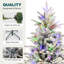 Sapin de Noël artificiel floqué et préilluminé avec lumières DEL bicolores – blanc chaud et multicolore-2147376961