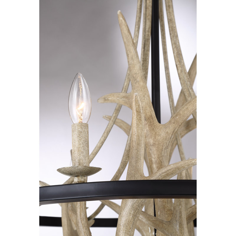 Atria 6 - Light Antler Dimmable Empire Chandelier