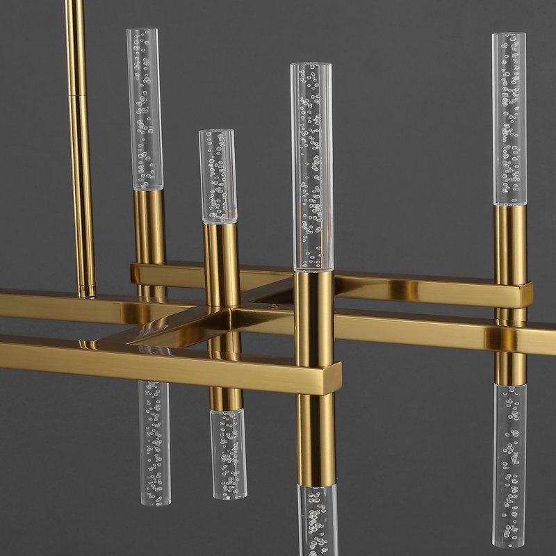 Bale 26 - Light Iron Dimmable LED Modern Linear Chandelier, Gold