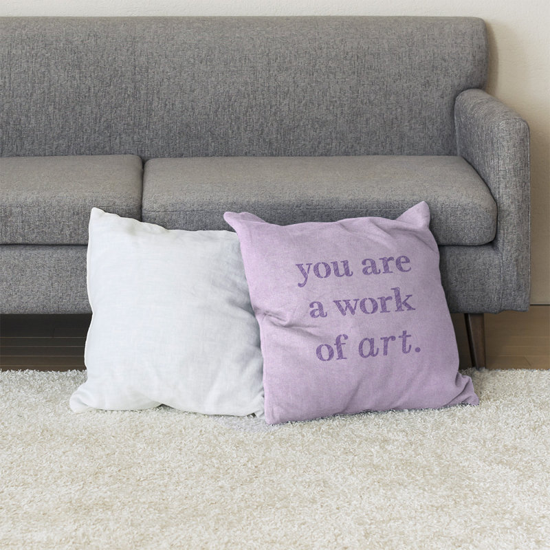 Oreiller de plancher Work of Art, 28 po x 28 po, Mauve