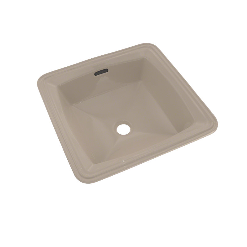 Connelly® Vitreous China Square Undermount Bathroom Sink with Overflow, Bone