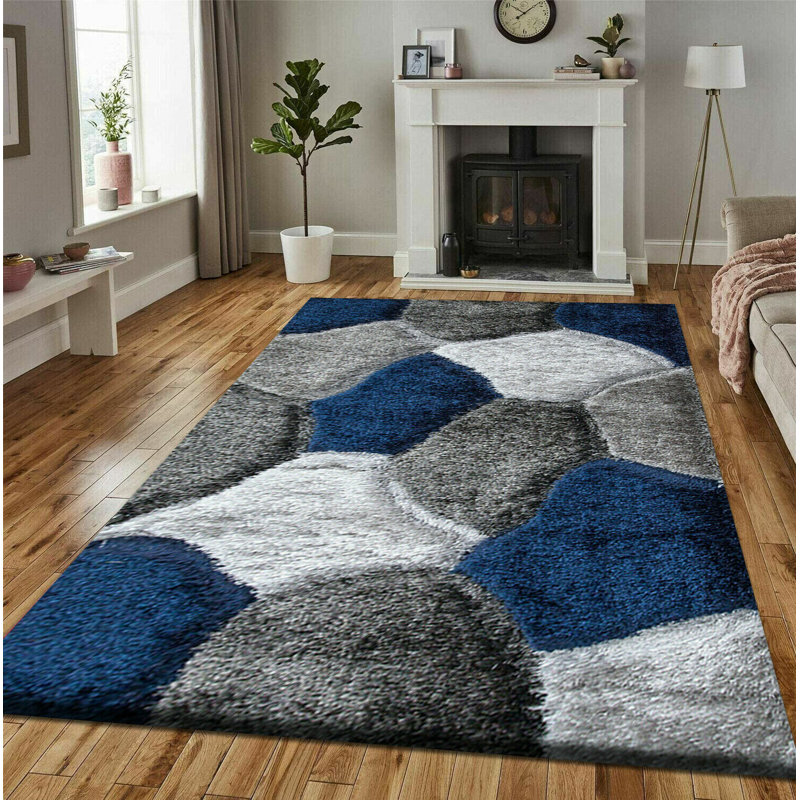Abrin Geometric Shag Area Rug, Rectangle 200 x 290cm
