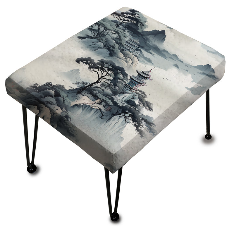 Encre de Chine, paysage - repose-pieds rectangulaire chinois