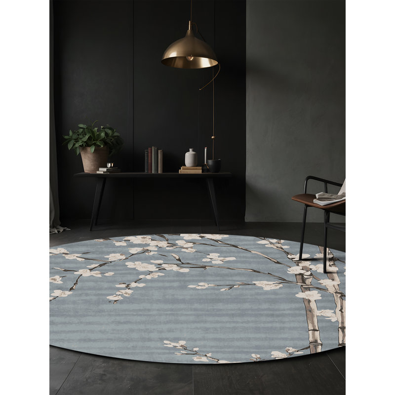 Silky Soft Plush Gray Area Rug, Round 8'